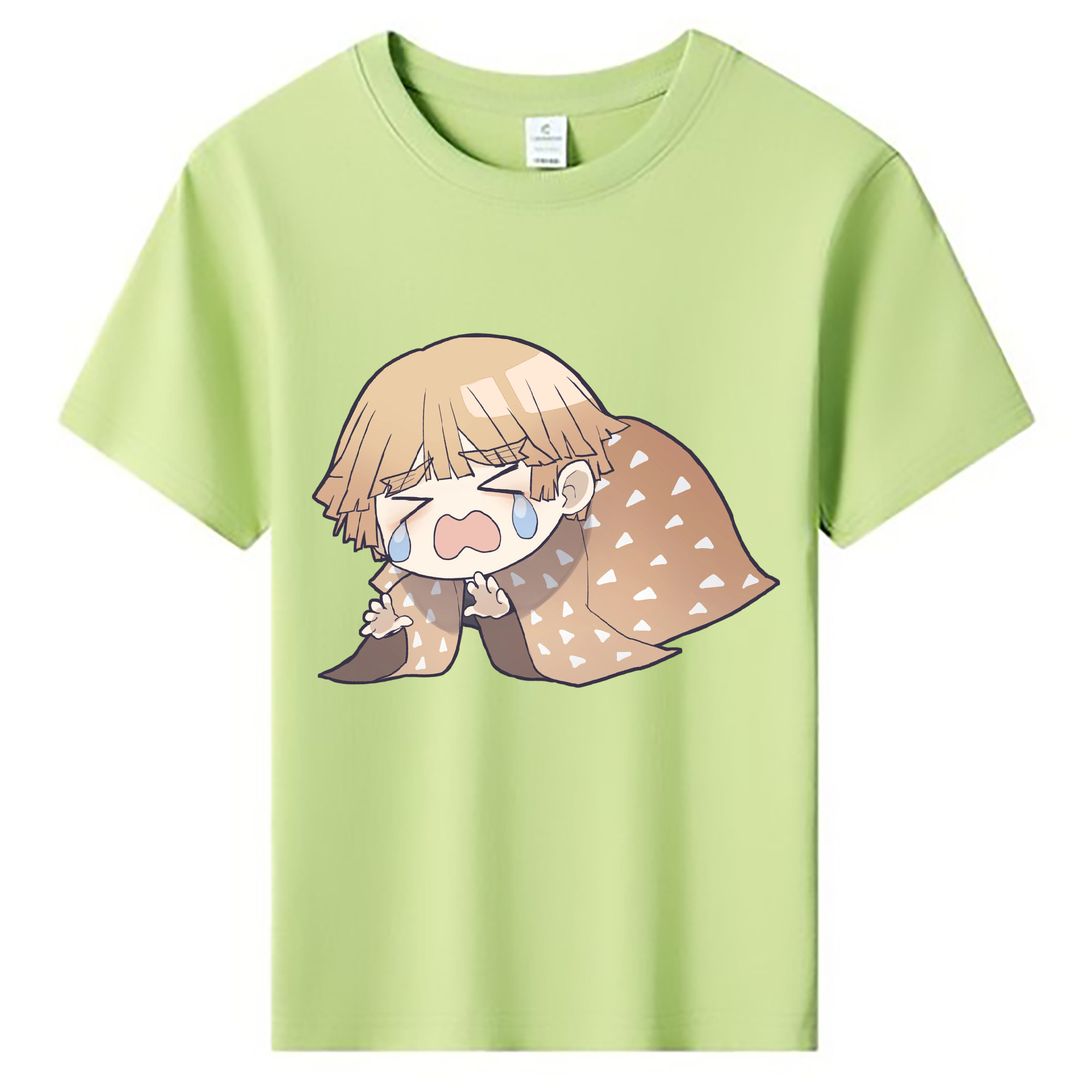 （画像用） 鬼滅の刃（きめつのやいば）我妻 善逸／あがつま ぜんいつ Agatsuma Zenitsu 綿100％キッズTシャツ（フロントプリント）
